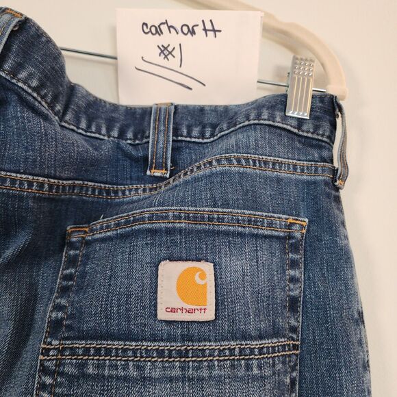 Carhartt Rugged Flex Jeans 40x32 Blue Relaxed Straight Leg EUC - Picture 4 of 7